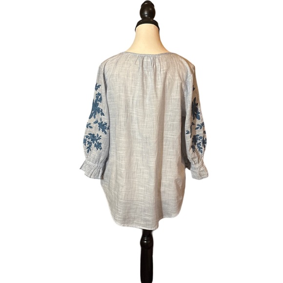 Liz Claiborne Petite Embroidered Cotton Tunic MP - Picture 2 of 5